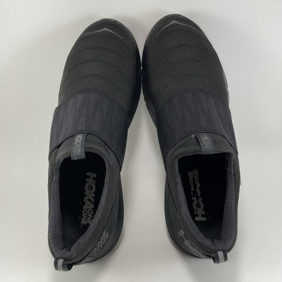 Hoka One One Hupana Slip On Sneakers Mens Size 11.5 Triple Black Athletic Knit - Picture 5 of 9